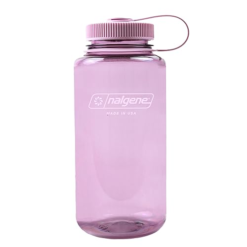 Nalgene Sustain Tritan BPA-Free Water Bottle Made with Material Derived from 50% Plastic Waste  32 OZ  Wide Mouth  cherry Blossom